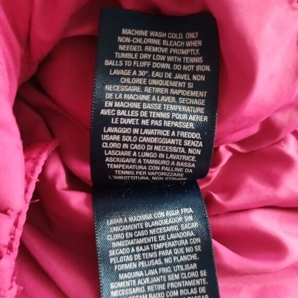 Ralph Lauren Girls Bright Pink Down and Feather Hooded Puffer Jacket Size M/8-10 - Picture 9 of 12